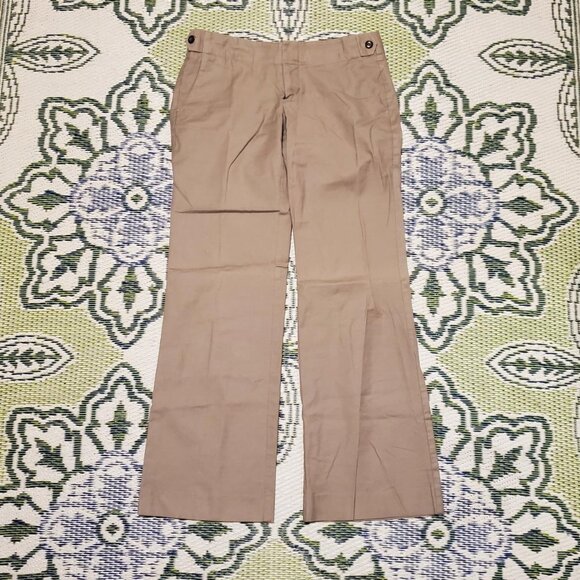 Women's GAP Hip Slung Fit Dress Pants Sz 2 Low-Rise Flare Leg Stretch Tan EUC - Picture 1 of 3